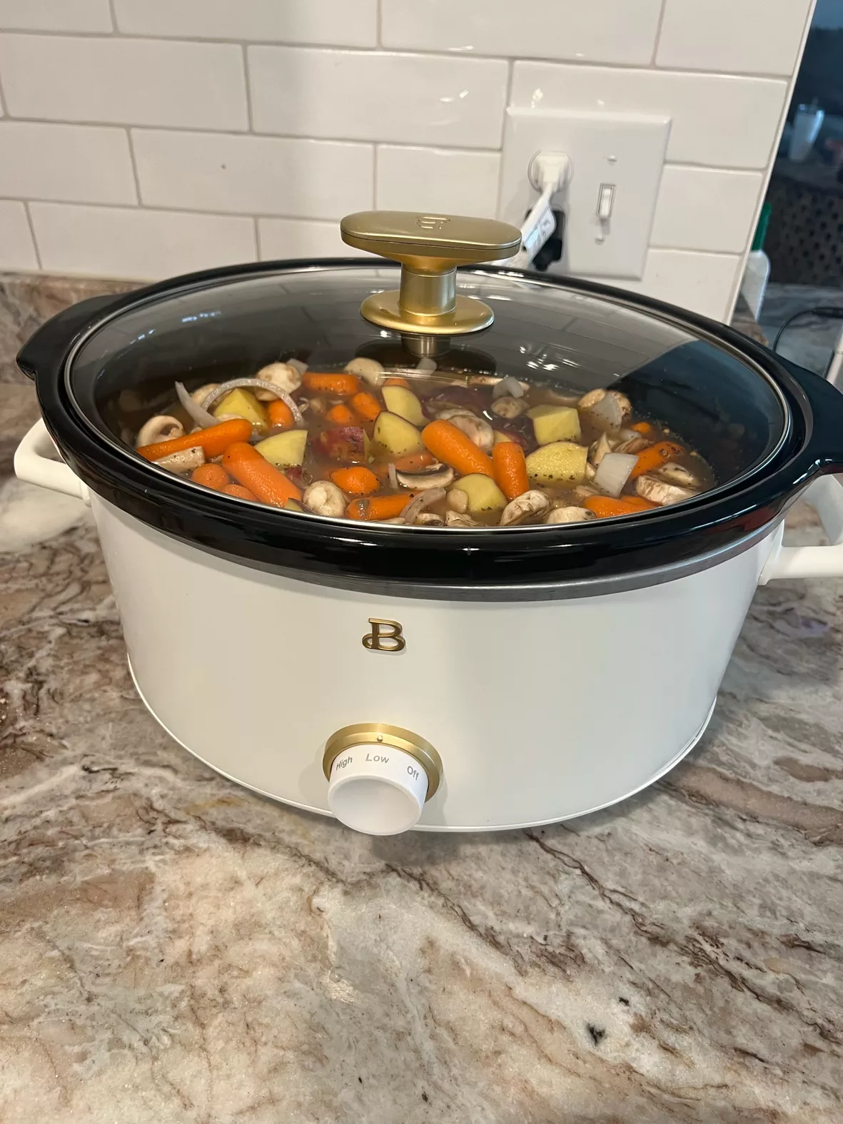 Beautiful 8QT Slow Cooker, White Icing by Drew Barrymore, Kitchen