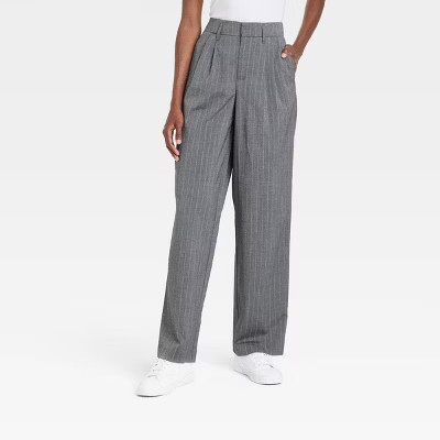 Women's High-Rise Pleat Front Straight Trousers - A New Day™ | Target