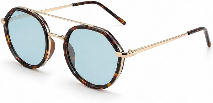 DreamCalf Retro Tangle Free Aviator Sunglasses for Women Polarized Trendy Round Frame 2026 Fashio... | Amazon (US)