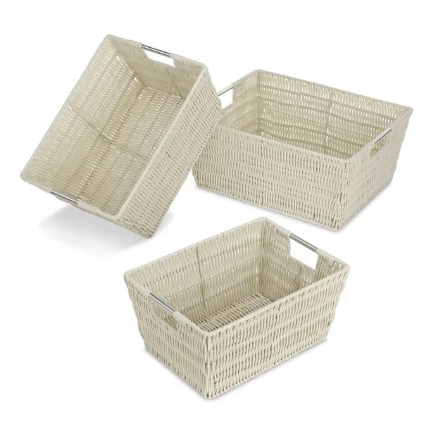 Whitmor Rattique® Storage Baskets - Set of 3 - Latte | Walmart (US)