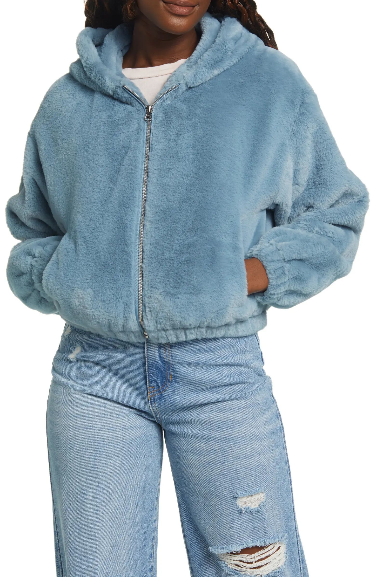 BP. Hooded Faux Fur Jacket | Nordstrom | Nordstrom