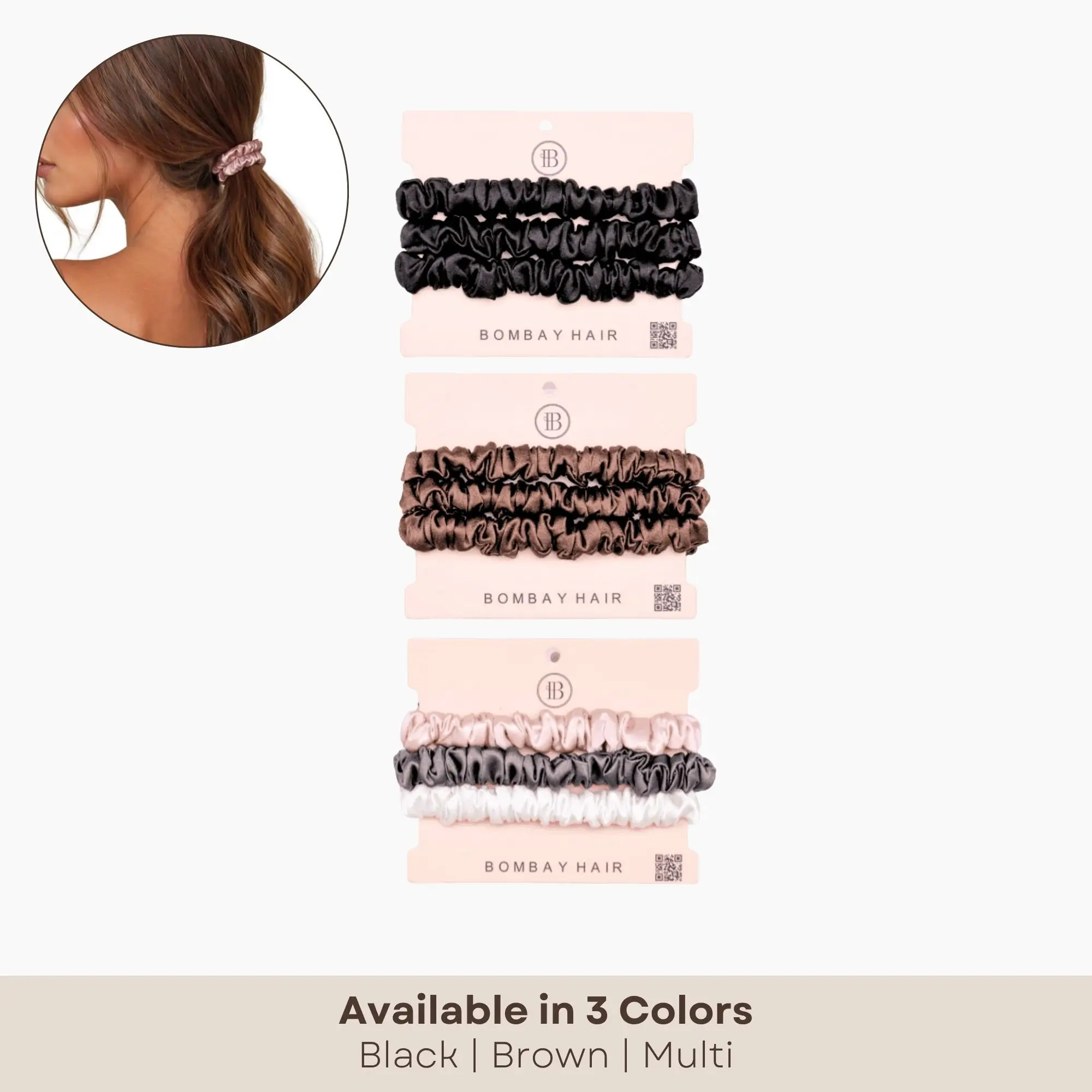 Silk Scrunchies (Skinny) | Bombay Hair