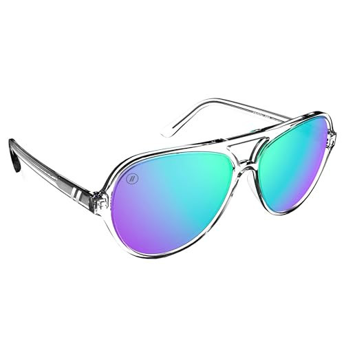 Blenders Eyewear Skyway – Polarized Sunglasses – Aviator Frames, Trendy Top Bar Design, Wrap-Around Silhouette – 100% UV Protection – For Women – Crystal Orb | Amazon (US)