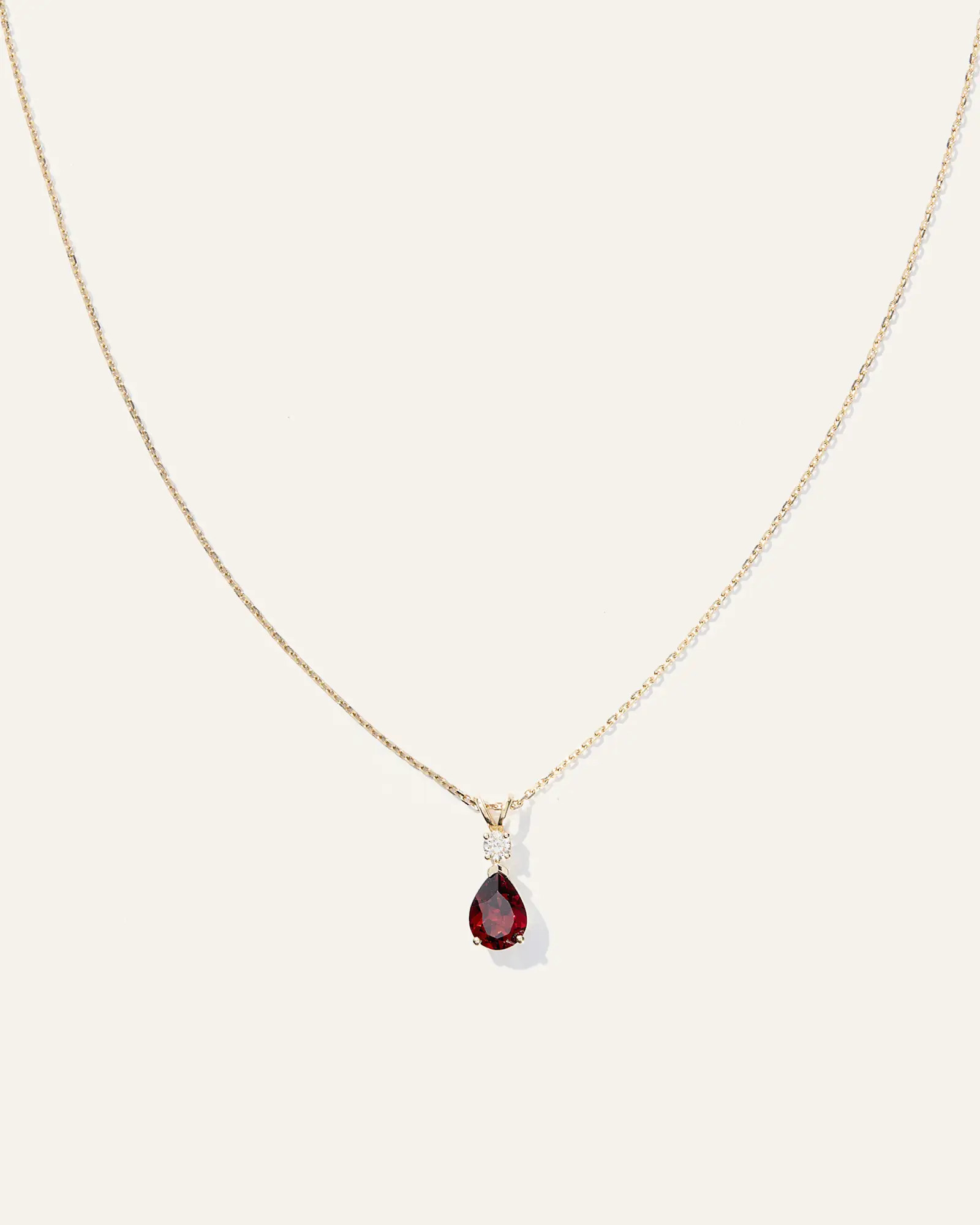 14K Gold Diamond & Semi-Precious Gemstone Drop Necklace | Quince