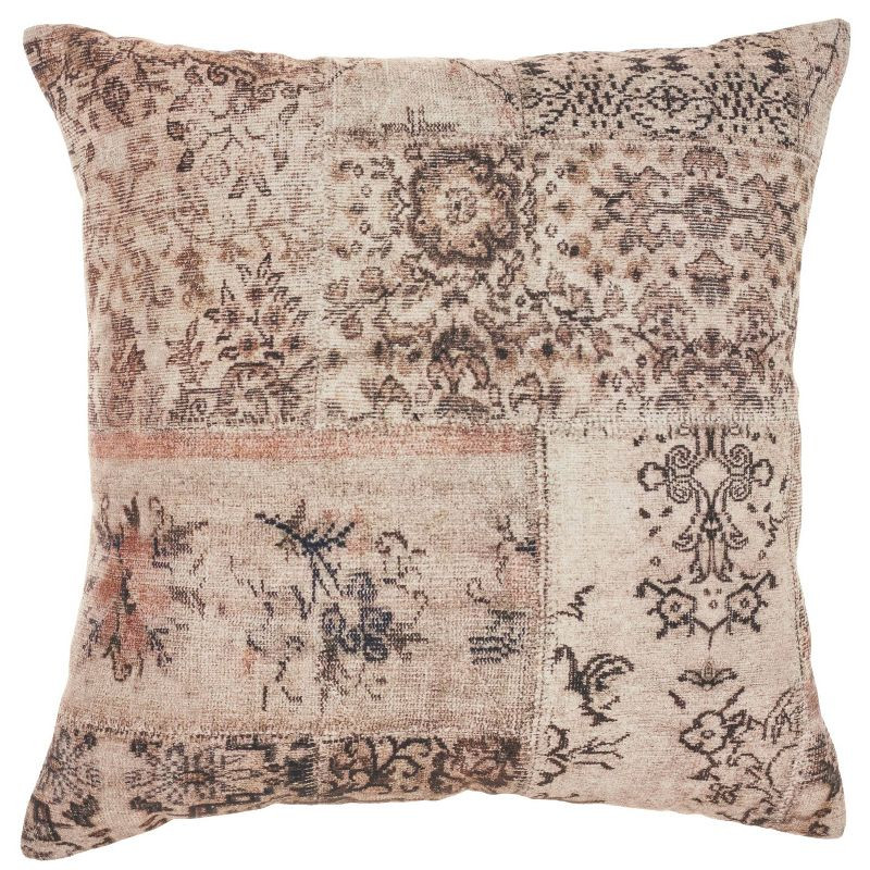 Persian Patchwork Throw Pillow Gray  - Nicole Curtis | Target