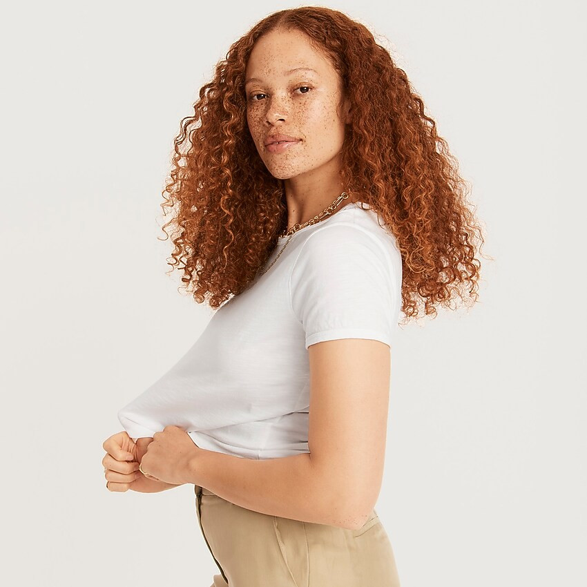 '90s cropped organic slub cotton T-shirt | J. Crew US