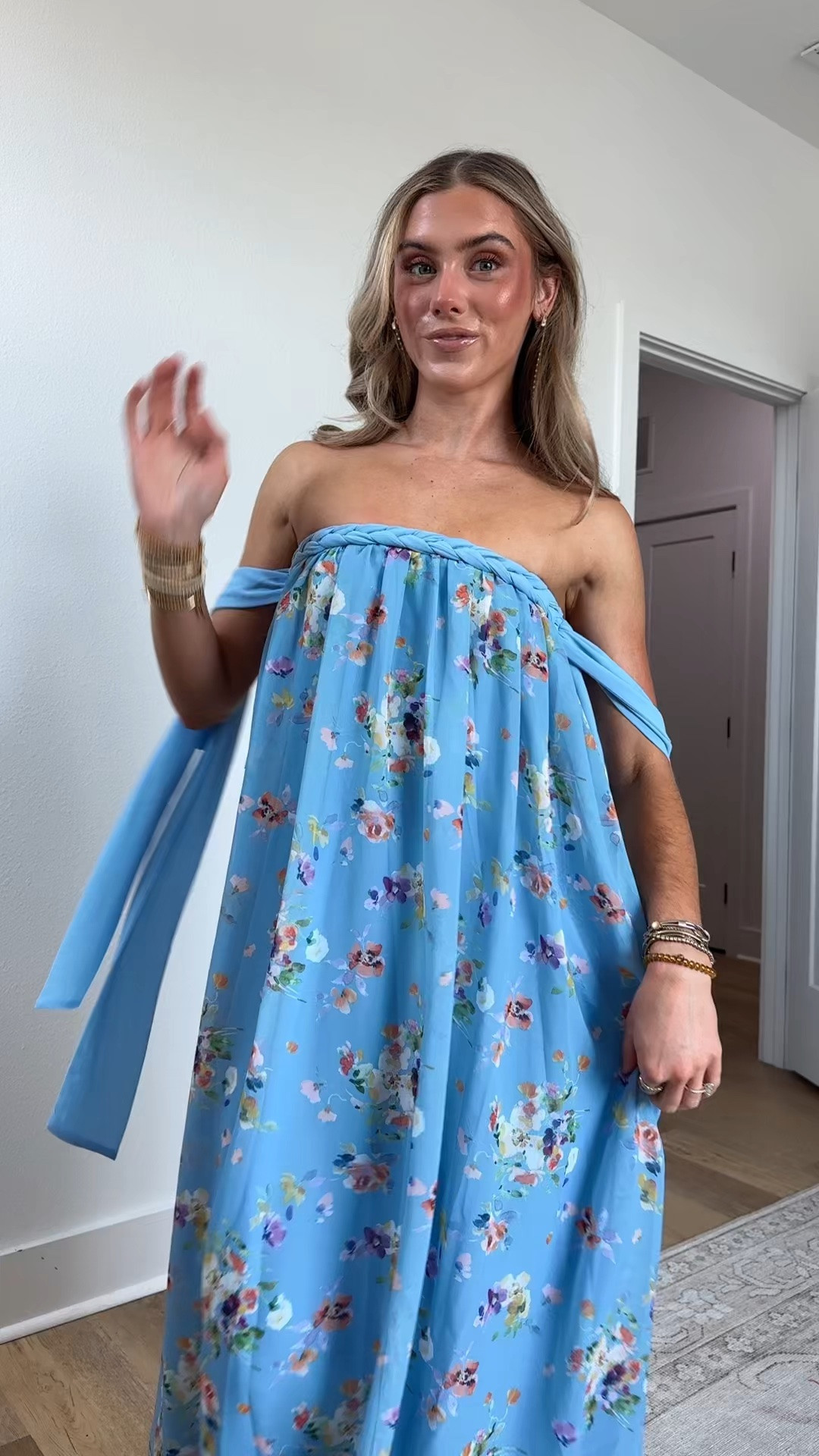 My wedding look! I wore @petalandpup size xs Step out in style this season with the Codie Maxi Dress, designed to bring a touch of effortless romance to your wardrobe. The stunning cornflower blue floral print catches the eye instantly, while the flowing maxi length creates a silhouette that moves beautifully with you.
maxi length.

#LTKootd #LTKWedding #LTKdayinmylife