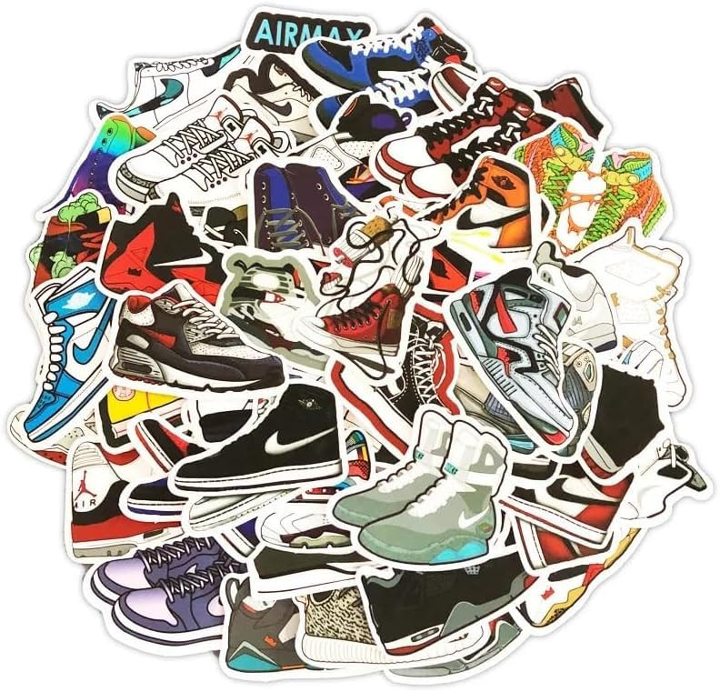 Basketball Shoe Sneaker Stickers - 100 Pcs Cool Basketball Stickers Stylish Vinyl Stickers for Lu... | Amazon (US)