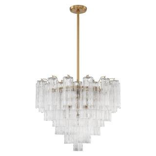 Crystorama Addis 12-Light Aged Brass Chandelier | The Home Depot
