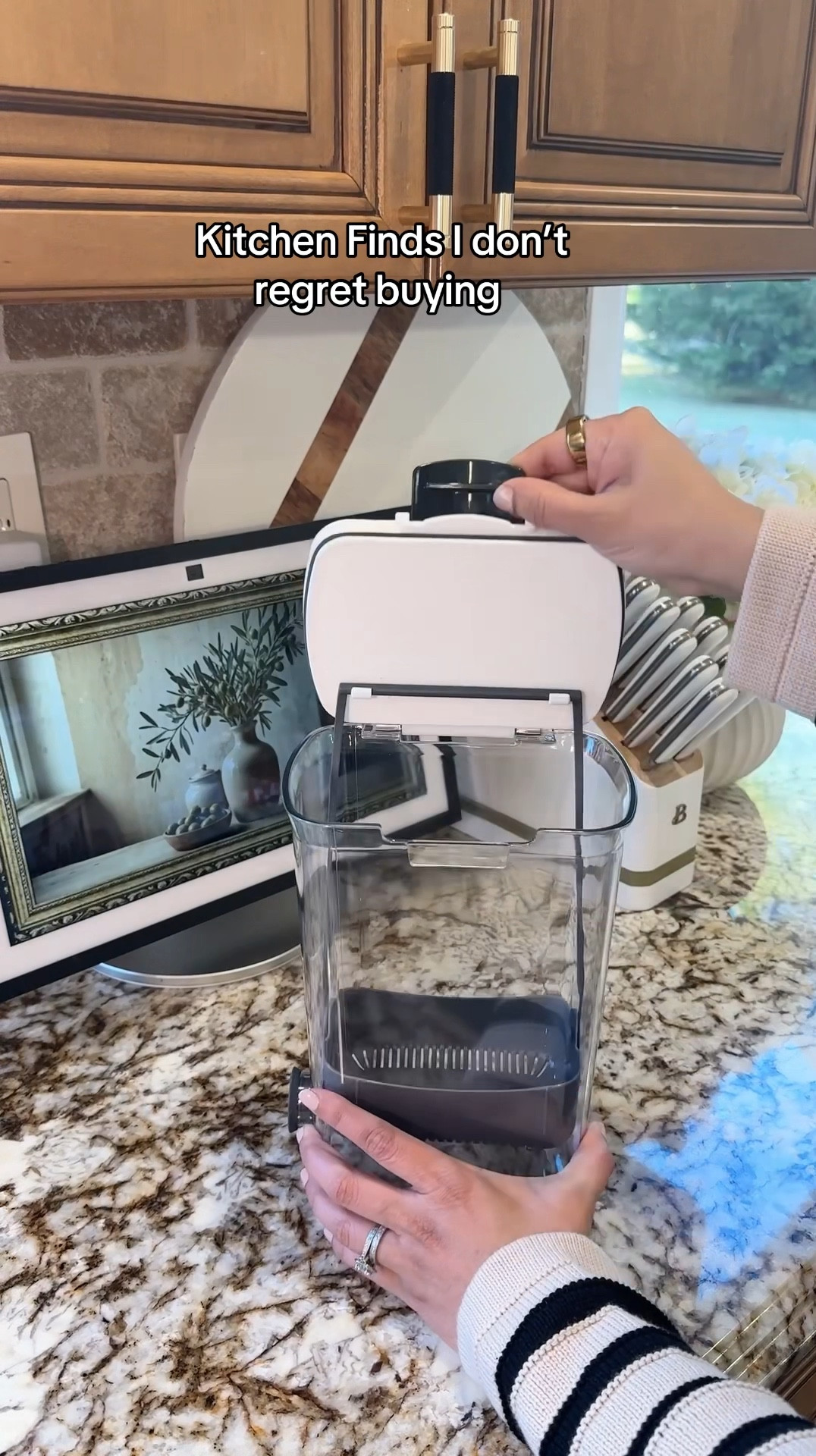 Kitchen finds
1- Tired of your herbs going bad? This herb storage has been a game changer! My cilantro stayed fresh for about 3 weeks. You can easily drain the water and change it every a few days.
2-Butter bells are a great solution for those who prefer their butter soft and ready to spread, especially if used frequently.
3- Electric Cirtus Juicer Rechargeable. It's compact and very convenient. Kitchen gadgets , Amazon finds , Amazon home @amazon 

#LTKMostLoved #LTKSaleAlert #LTKHome
