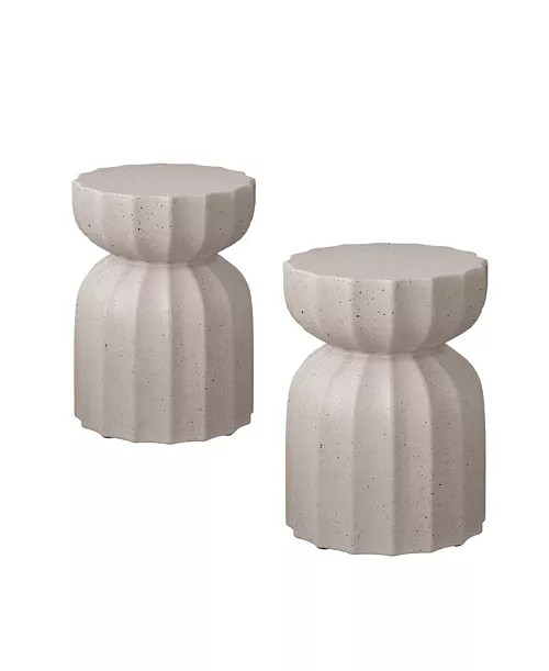 Streamdale Furniture 13" Modern Waterproof Coffee/Side Table Set, MgO Cement, Indoor/Outdoor, Whi... | Macy's