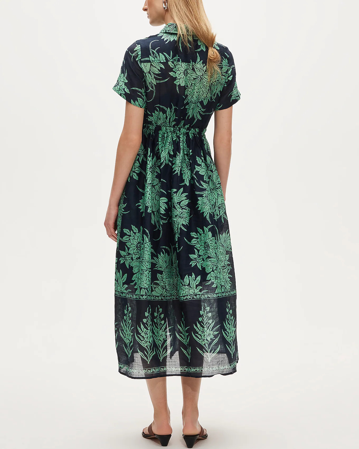 Cerise shirt-dress in pineapple garden-print ramie | J. Crew US