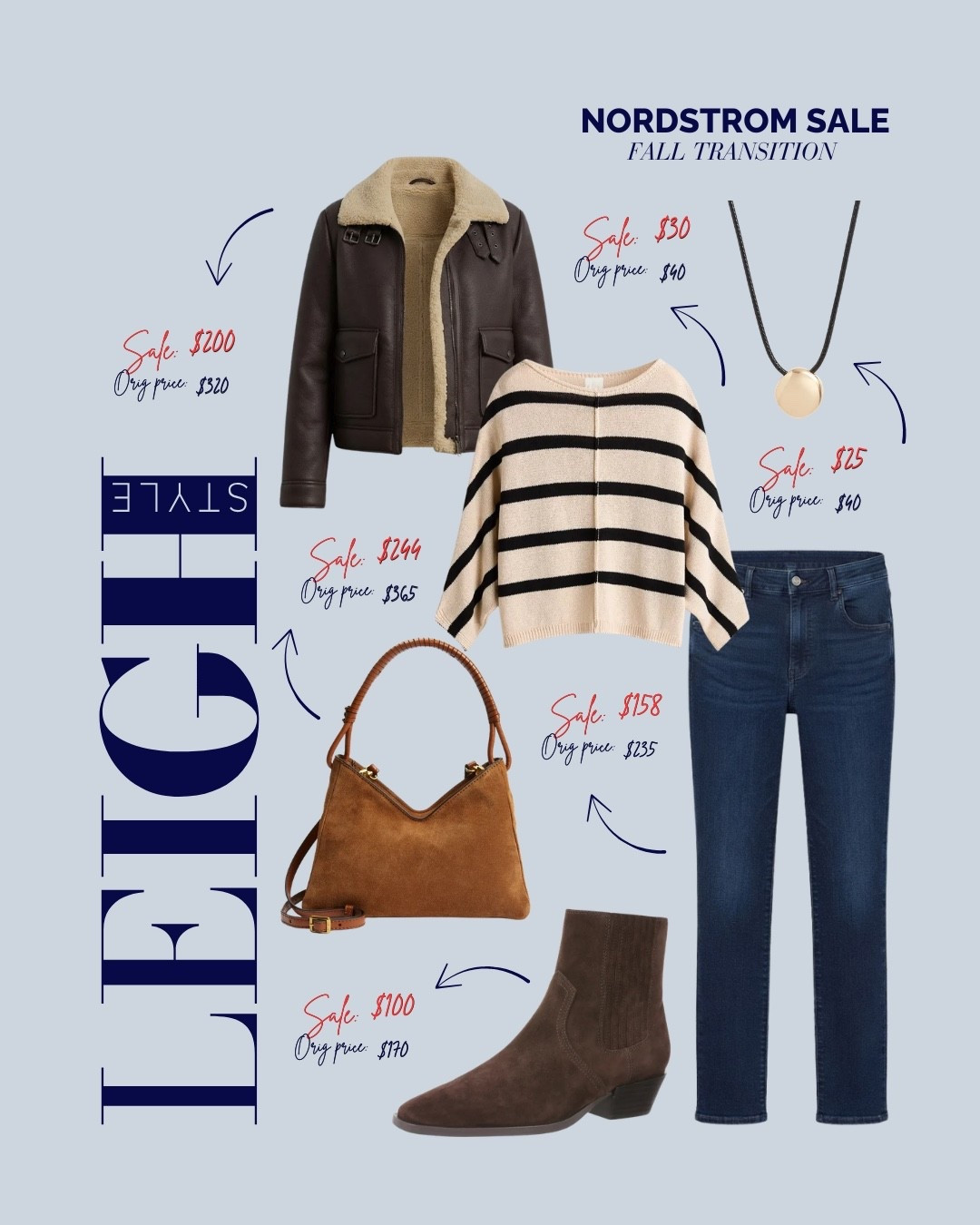 Last call for the Nordstrom Anniversary Sale! 🍂 Shop these fall transition favorites before the sale ends August 9.

Nordstrom Anniversary Sale, fall transition outfit, fall fashion finds, women’s fall outfit, striped sweater, shearling jacket, straight leg jeans, suede boots, fall accessories, Nordstrom sale finds

#LTKootd #LTKSaleAlert #LTKSeasonal
