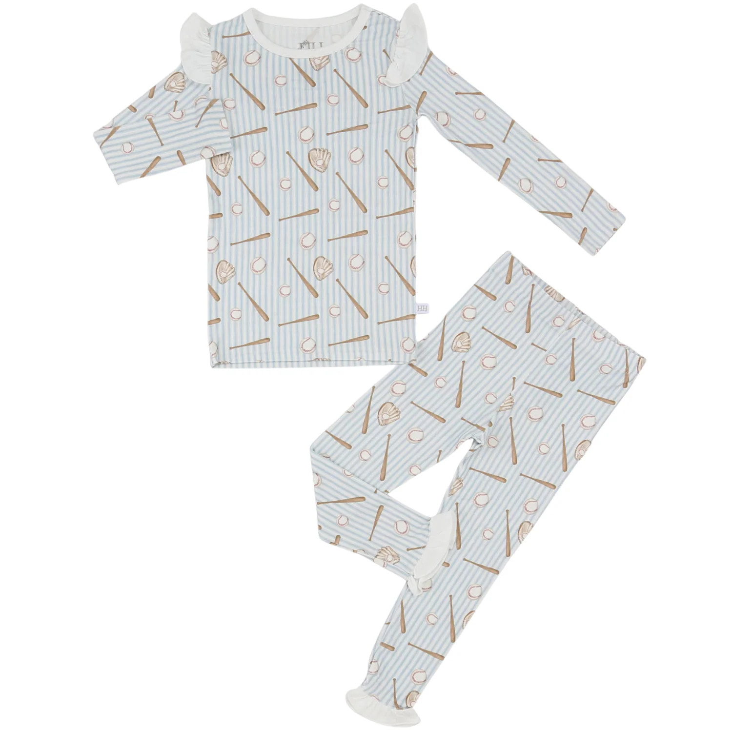 Girls Baseball Ruffle Loungewear Set | Hamner Hill