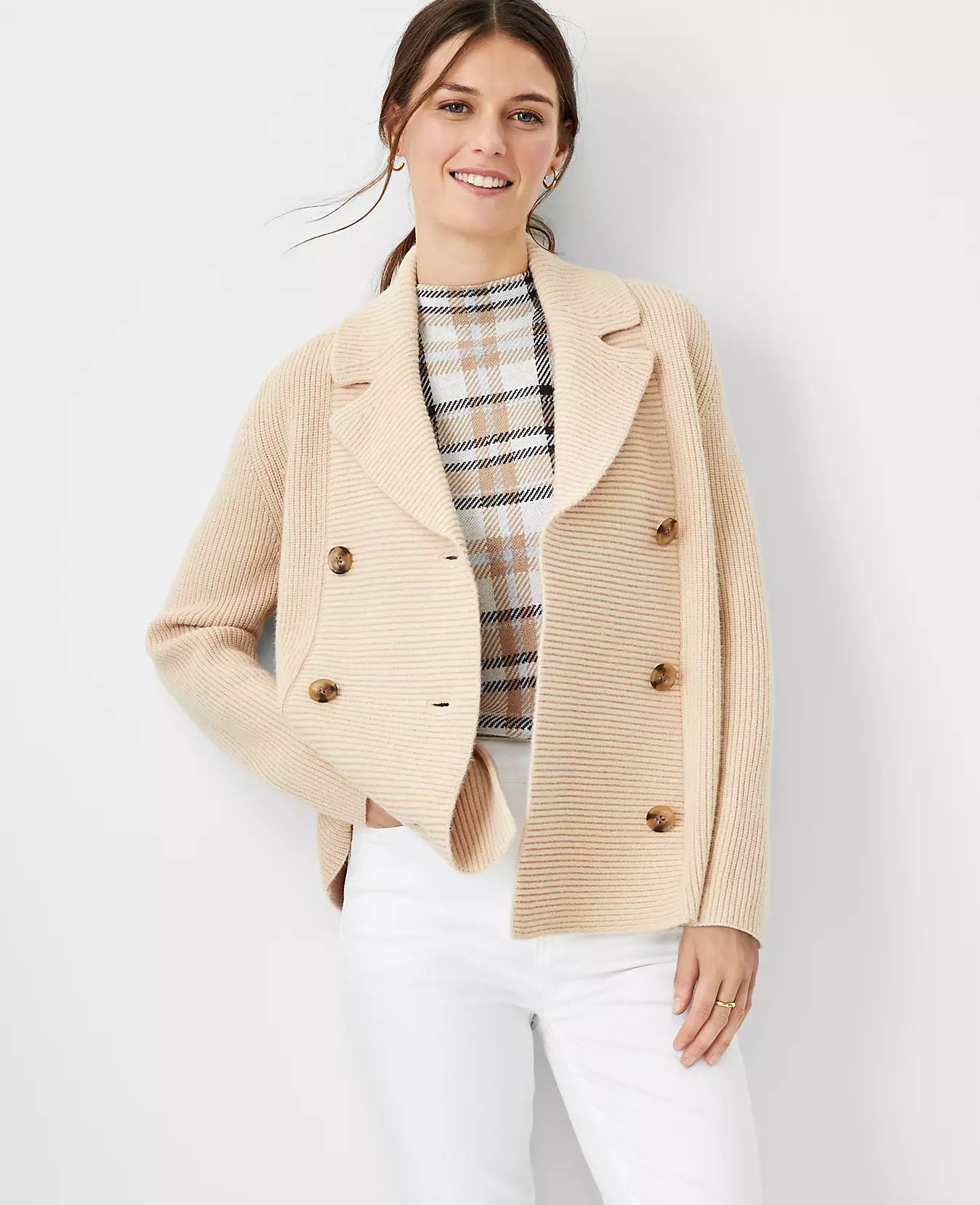Double Breasted Sweater Blazer | Ann Taylor (US)