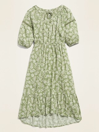 Printed Tiered Midi Dress for Girls | Old Navy (US)