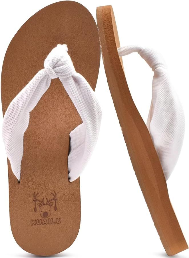 KuaiLu Flip Flops for Women with Arch Support Yoga Mat Comfortable Summer Beach Walking Thong Cus... | Amazon (US)