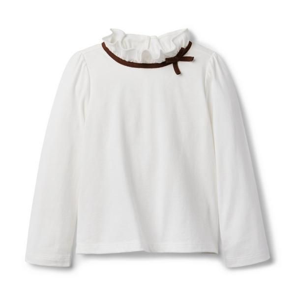 Ruffle Collar Bow Jersey Top | Janie and Jack