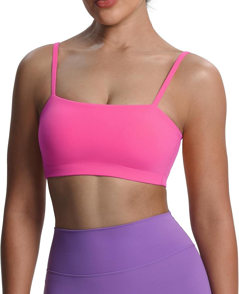 Aoxjox Women's Workout Bandeau Bras Training Fitness Running Yoga Crop Tank | Amazon (US)