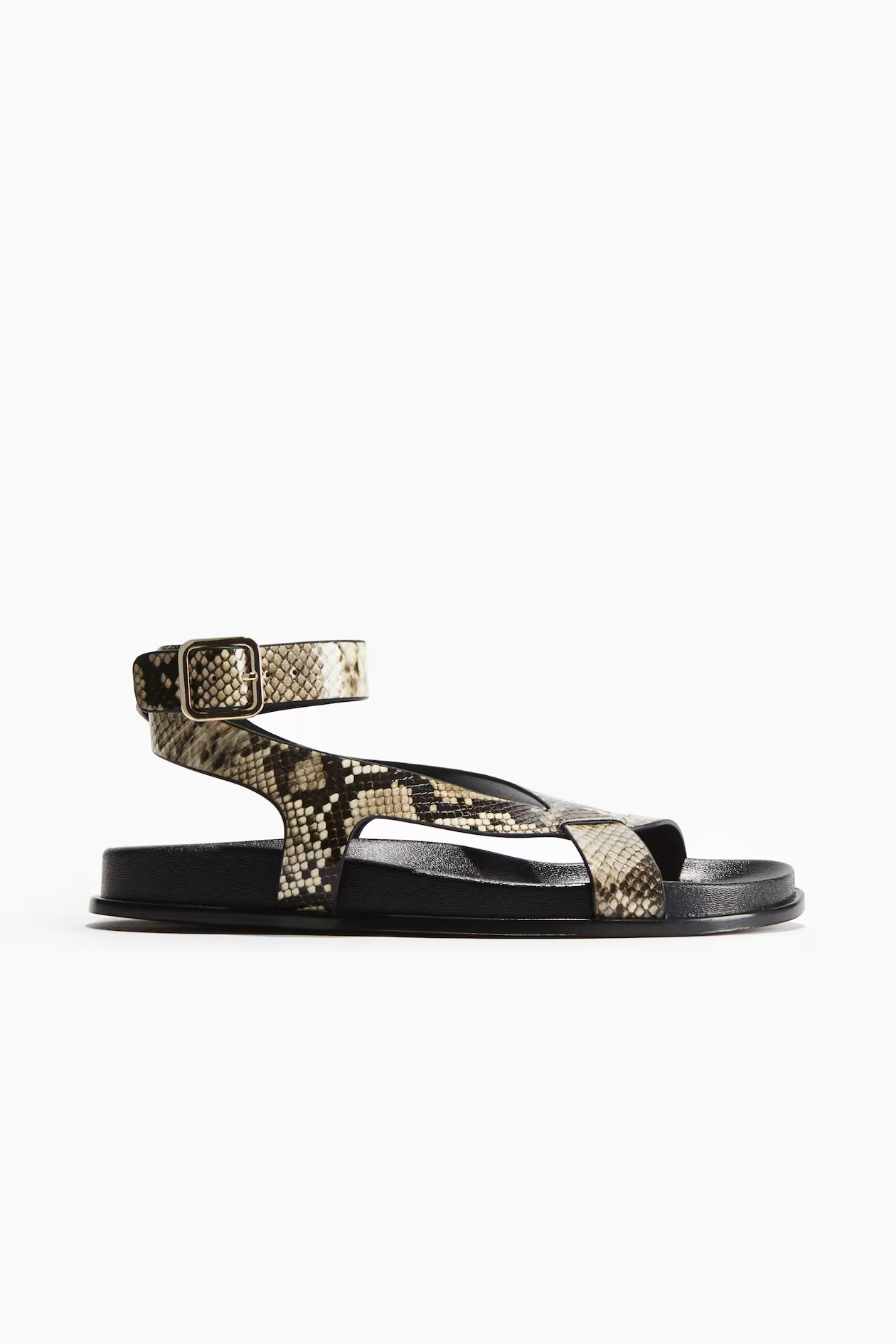 Sandals - Beige/Snakeskin-patterned - Ladies | H&M GB | H&M (UK, MY, IN, SG, PH, TW, HK)