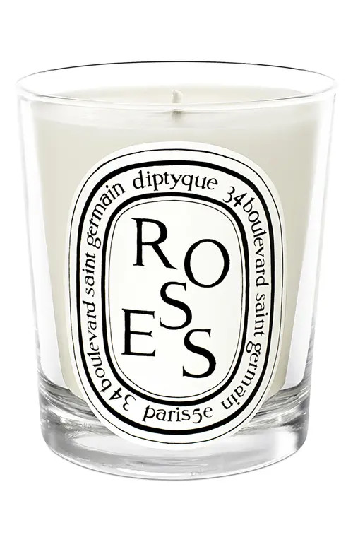 Diptyque Roses Scented Candle in Clear Vessel at Nordstrom, Size 6.5 Oz | Nordstrom