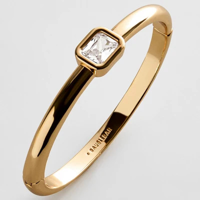 Christine Hinge Bangle Bracelet - Rectangular Bezel | BaubleBar