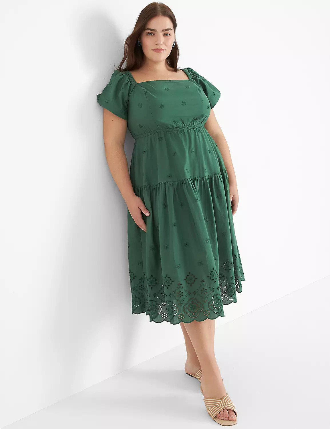 Convertible Off-The-Shoulder Tiered Midi Dress | LaneBryant | Lane Bryant (US)