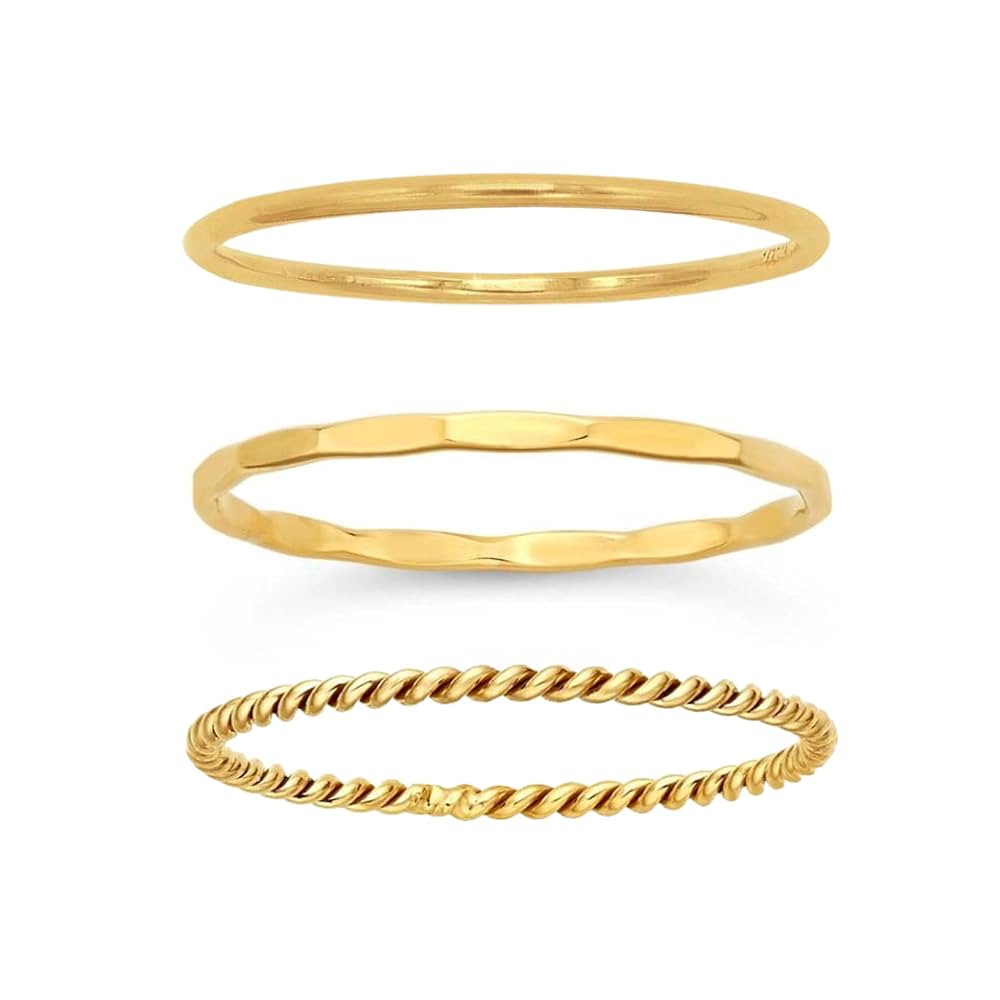 Stack Rings for Women Gold, Thin Stacking Rings, Stacked Rings for Women, Stackable Rings, Gold F... | Amazon (US)