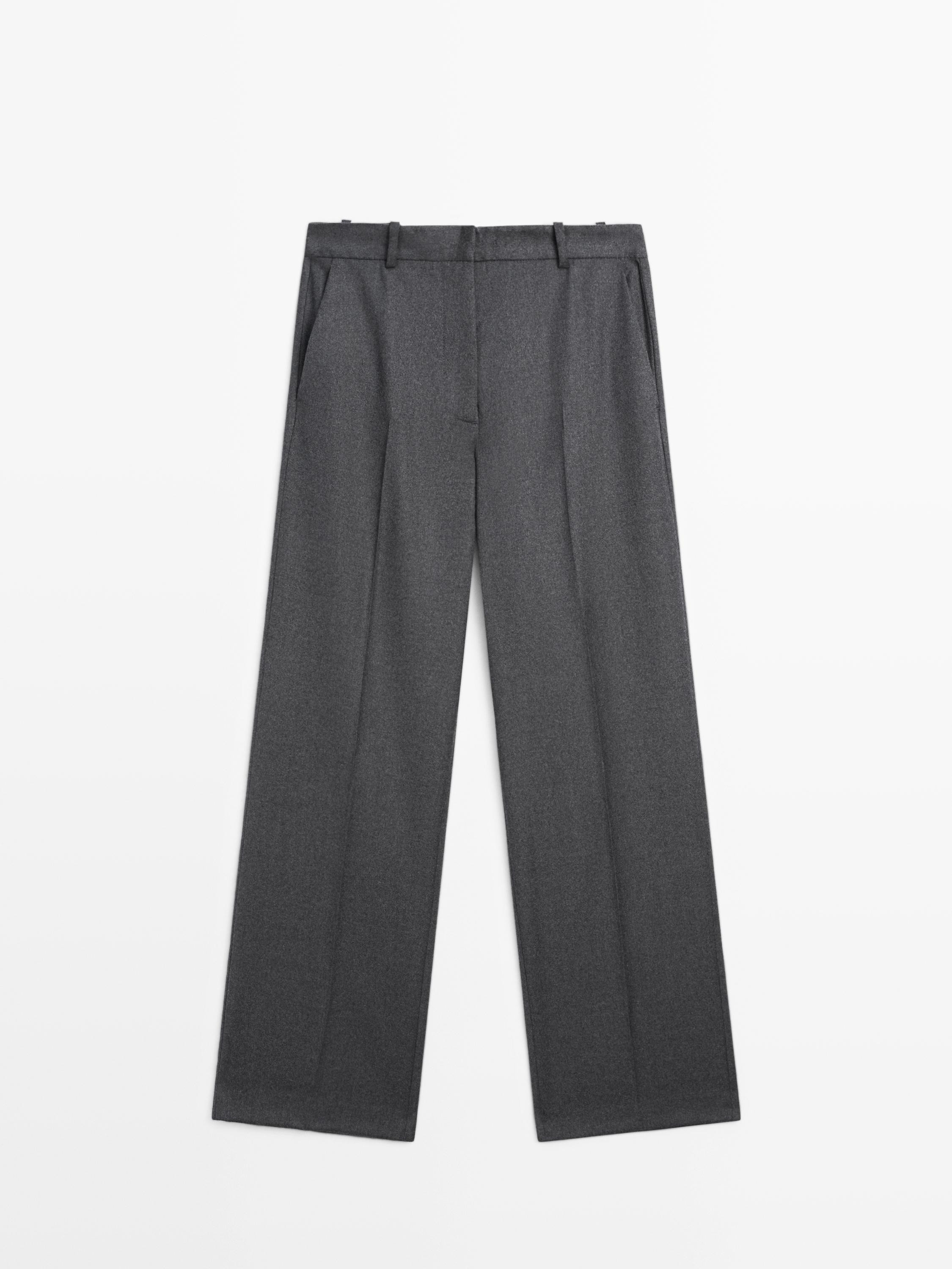 100% wool flannel suit trousers | Massimo Dutti US