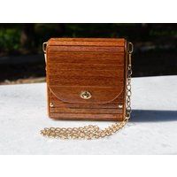 Elegant Wooden Bag | Handmade Teak Wood Bag With Chain | Etsy (US)