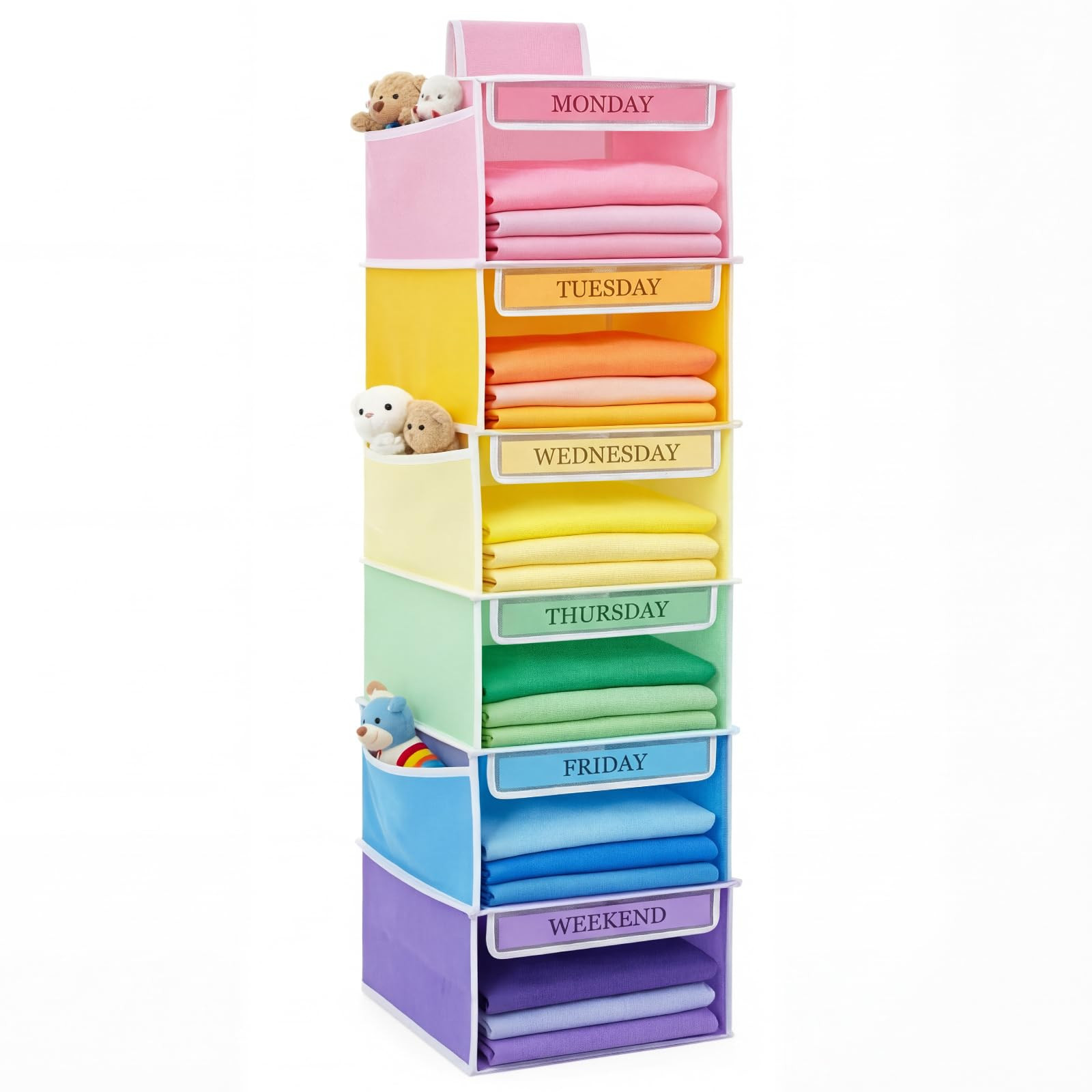 Colarr Hanging Closet Organizer and Storage, 6 Shelf Weekly Clothes Organizer Daily Clothing Orga... | Amazon (US)