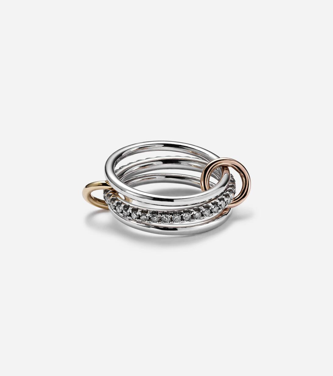 Tigris MX Gris sterling silver ring with diamonds and yellow and rose gold connectors | Mytheresa (US/CA)