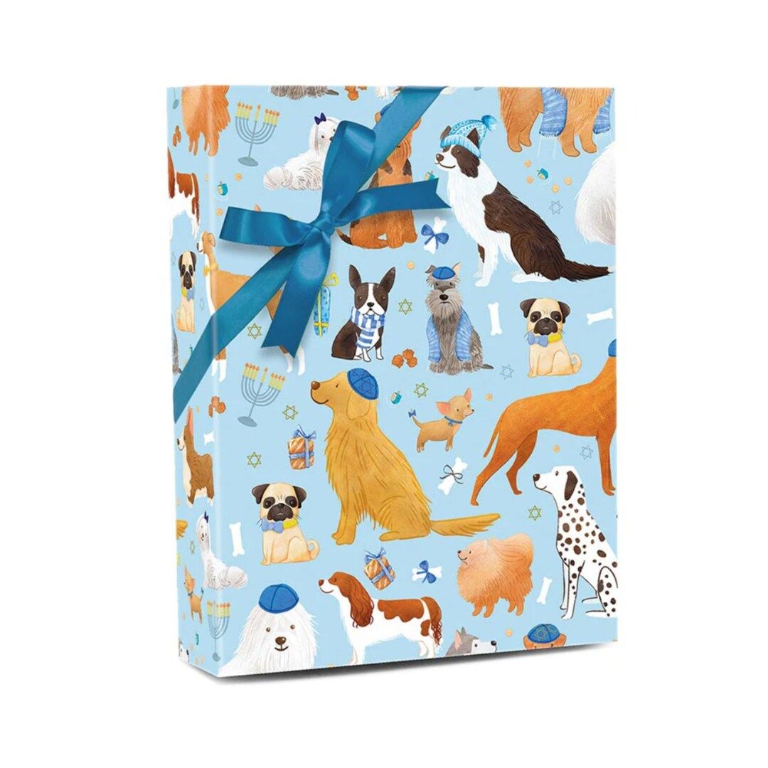 Hanukkah Yamaka Dog Holiday Gift Wrapping Paper - Etsy | Etsy (US)