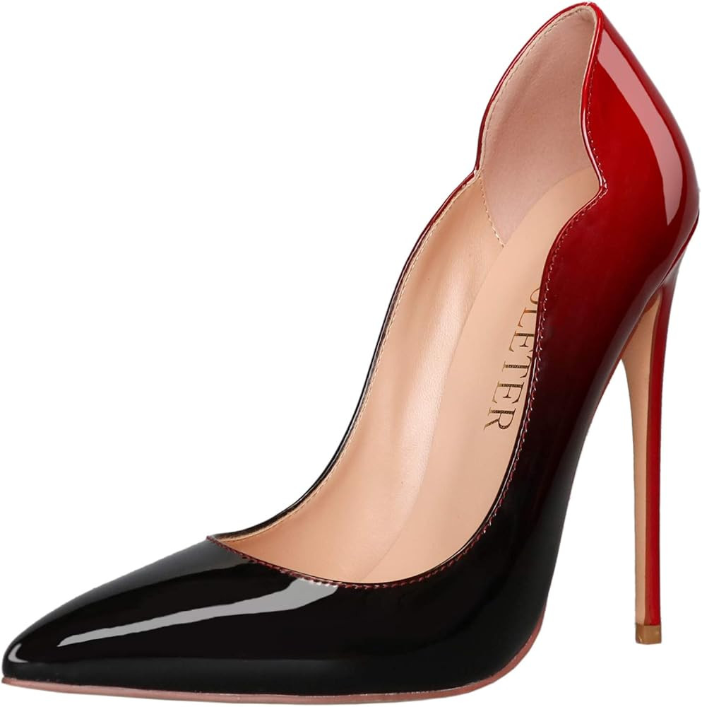COLETER High Heels for Women, 4.72 inch/12cm Pointed Toe Dress Shoes Stiletto Heels Evening Party... | Amazon (US)