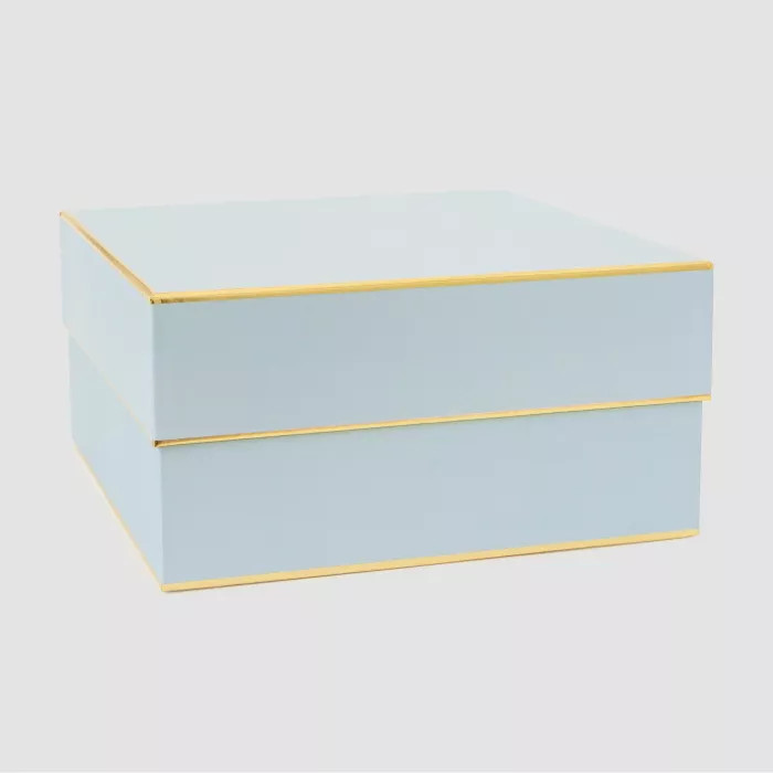 Blue with Gold Edge Large Square Box - Sugar Paper™ | Target