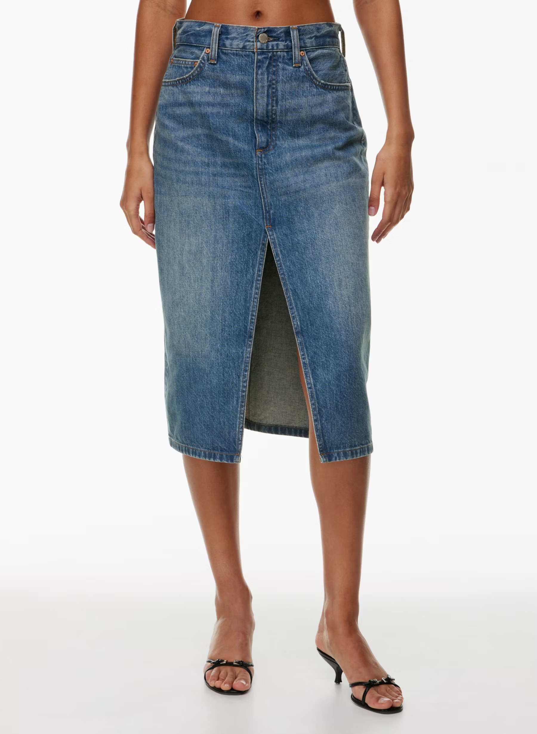 THE '90S HALLE DENIM SKIRT | Aritzia