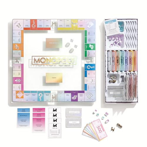 WS Game Company Monopoly Aura Edition – Premium Iridescent Tempered Glass Game Board, Crystal-C... | Amazon (US)