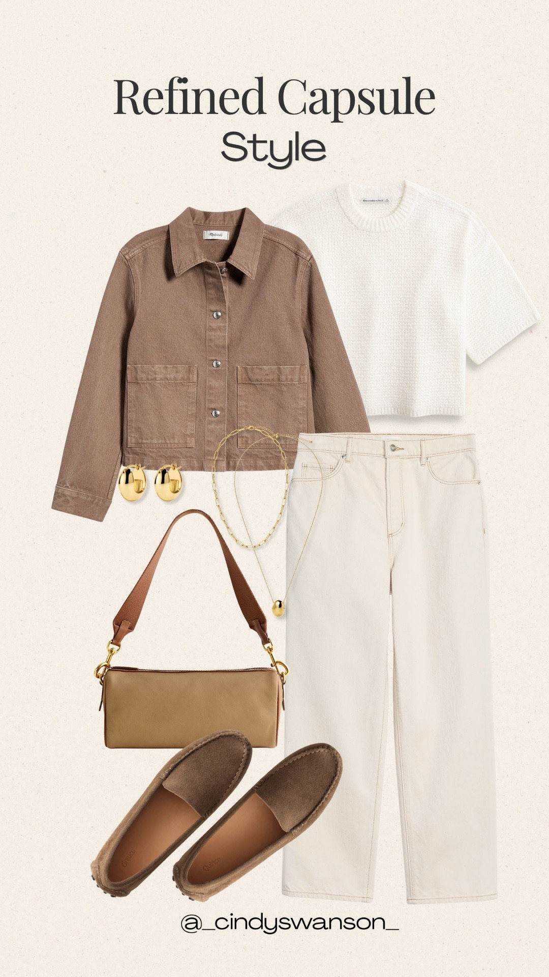 A polished neutral capsule built around easy layers and timeless staples. The brown utility jacket adds structure, while the white knit, wide-leg pants, loafers, and warm brown accessories keep the look classic, comfortable, and easy to mix and match.

💡 LTK MADE EASY
❤️ Heart = Support my posts!
🔖 Save = Get sale & restock alerts
📋 Lists = Keep favorites organized
📲 Share = Send lists and products to a friend.
💬 Comment = Ask me anything about what I’m wearing!

#LTKootd #LTKOver40 #LTKSeasonal