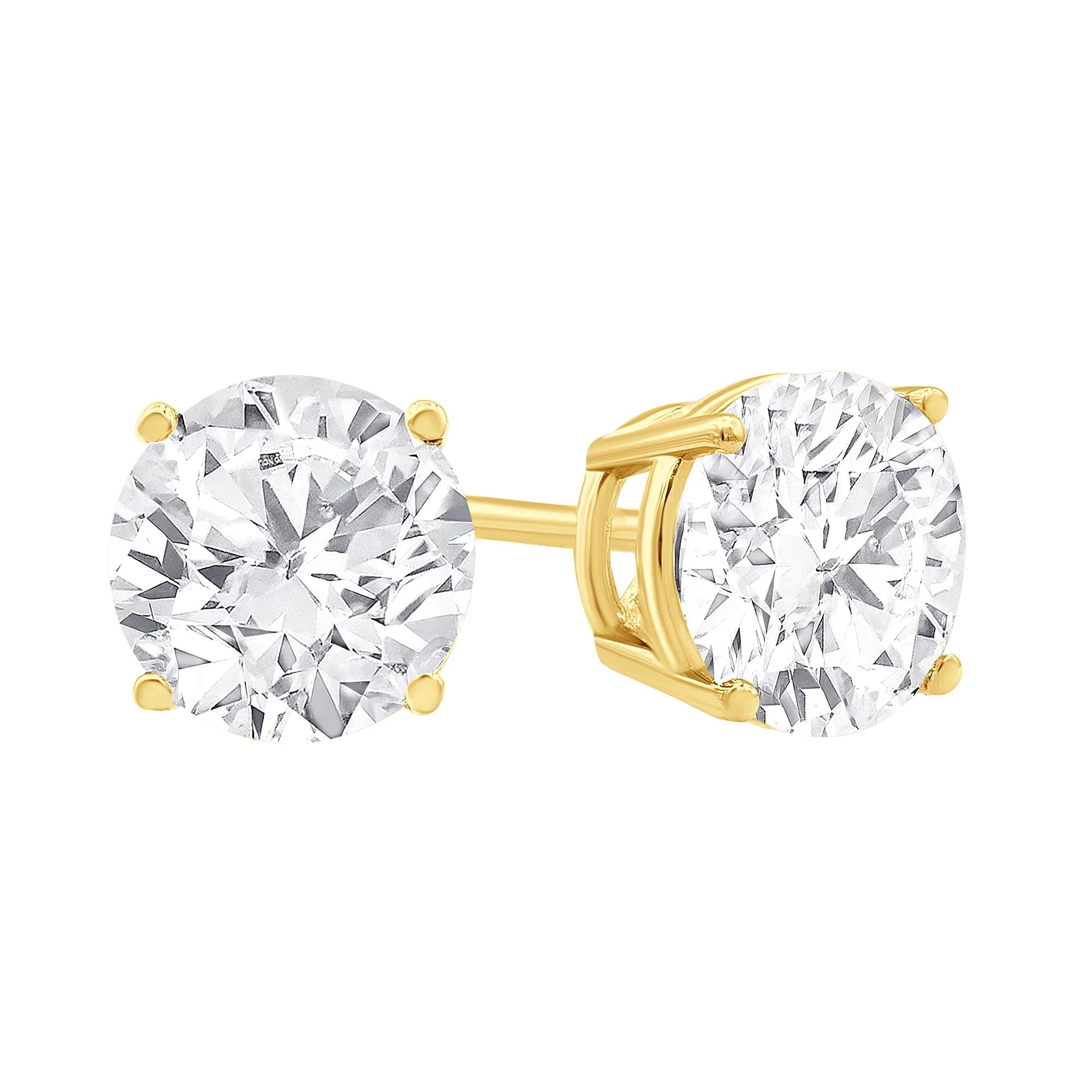 Brilliance Fine Jewelry 0.25 Carat T.W. Diamond Stud Earring in 14K Yellow Gold, (I-J, I2-I3) - W... | Walmart (US)
