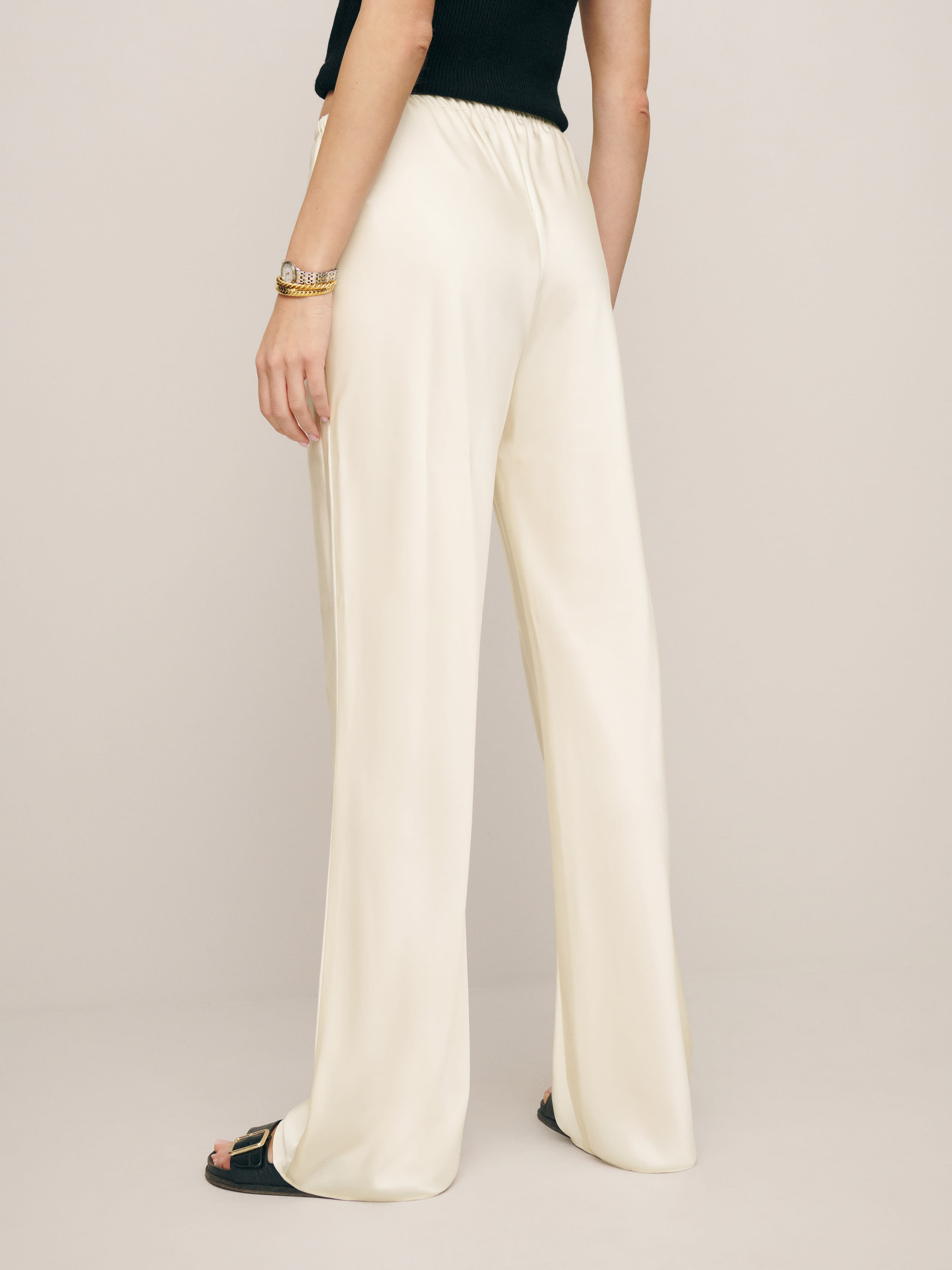 Gale Satin Mid Rise Bias Pant | Reformation (Global)
