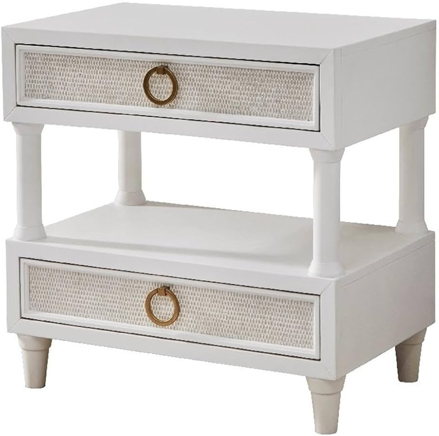 American Woodcrafters Switchgrass 2-Drawer with Open Shelf Nightstand - White | Amazon (US)