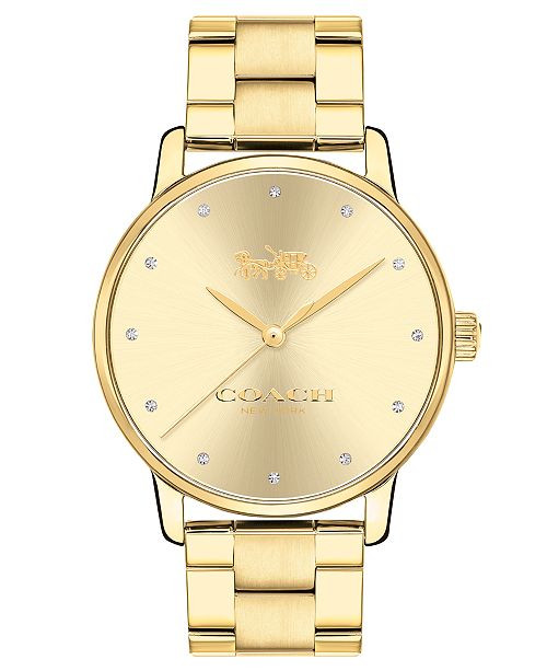 Women's Grand Gold-Tone Stainless Steel Bracelet Watch 36mm | Macys (US)