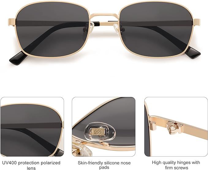 SOJOS Retro Rectangle Polarized Sunglasses for Women and Men,Vintage Narrow Square Womens Shades ... | Amazon (US)
