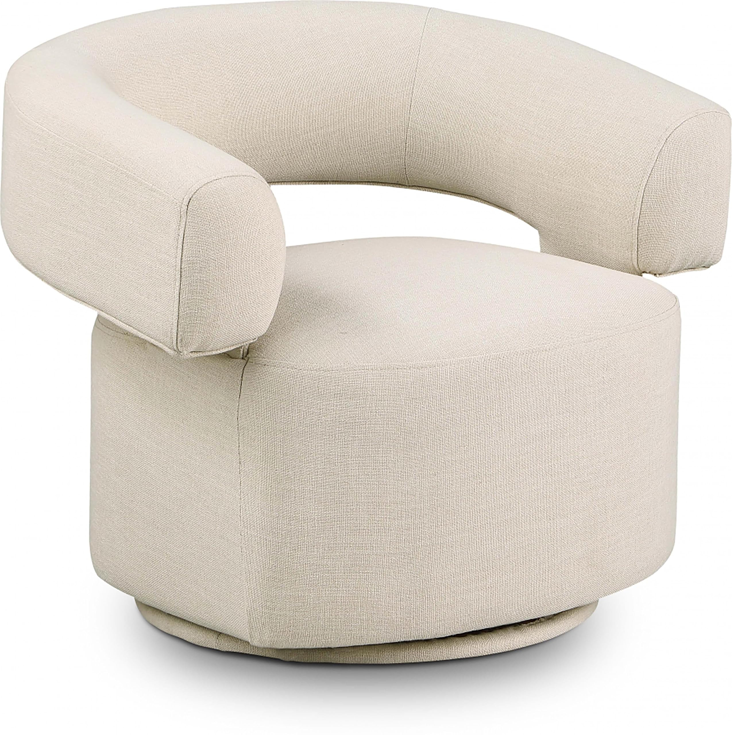 Meridian Furniture 598Beige Niya Collection Art Deco Swivel Accent Chair with Rich Beige Linen Te... | Amazon (US)
