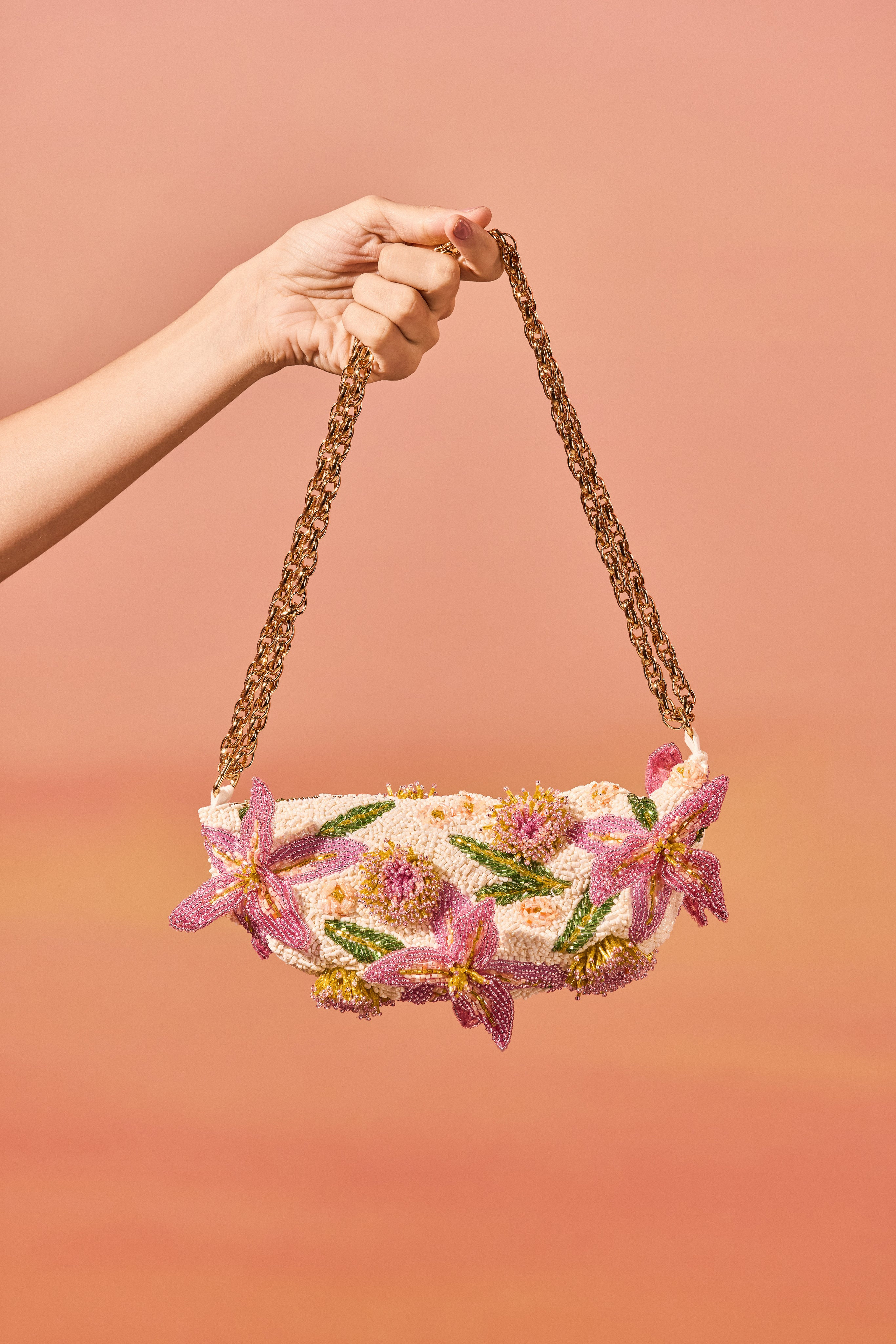 BRUMA COTTON POPLIN BAG EMBROIDERED FLOWERS | PatBO