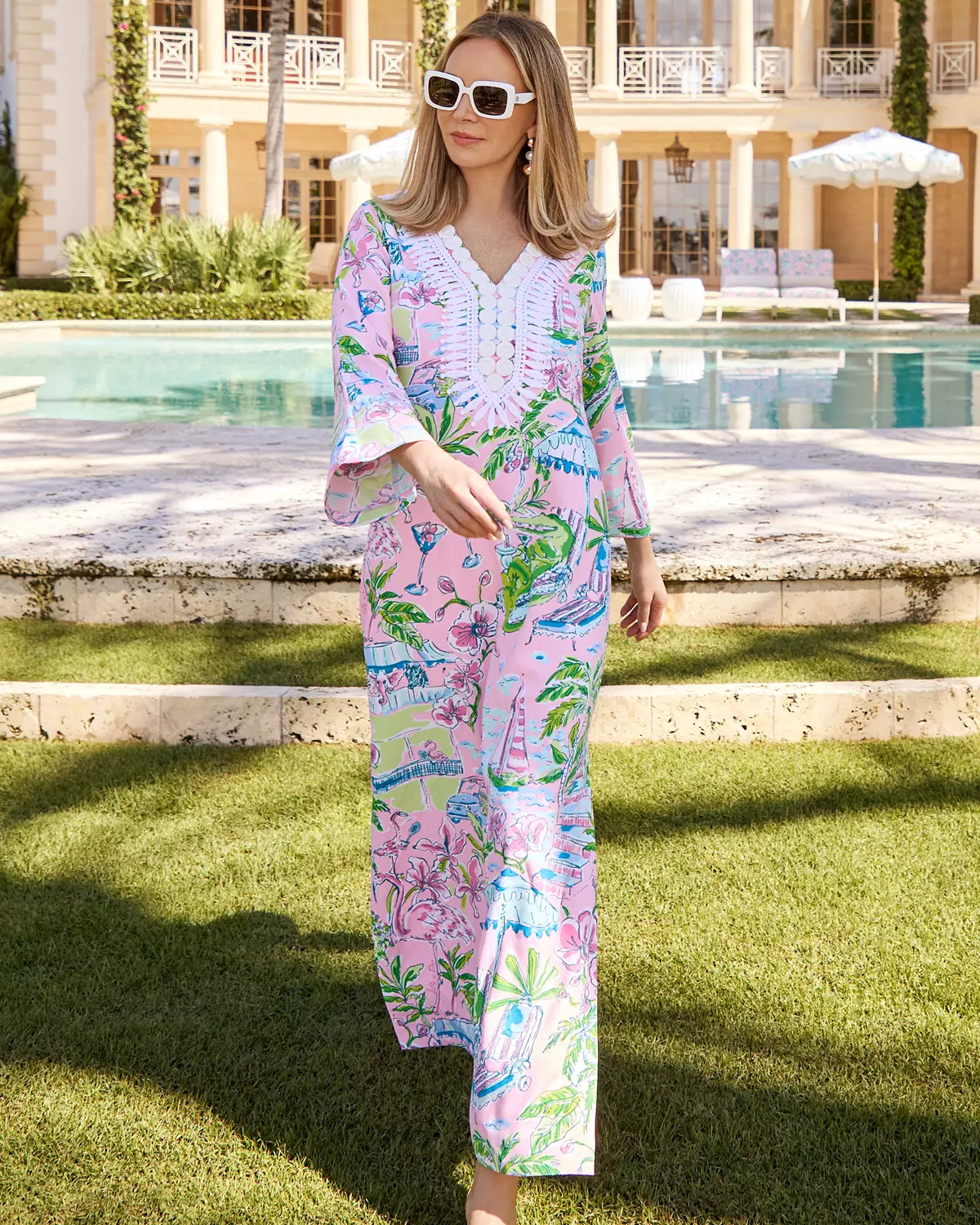 Ocleppo V-Neck Maxi Caftan | Lilly Pulitzer