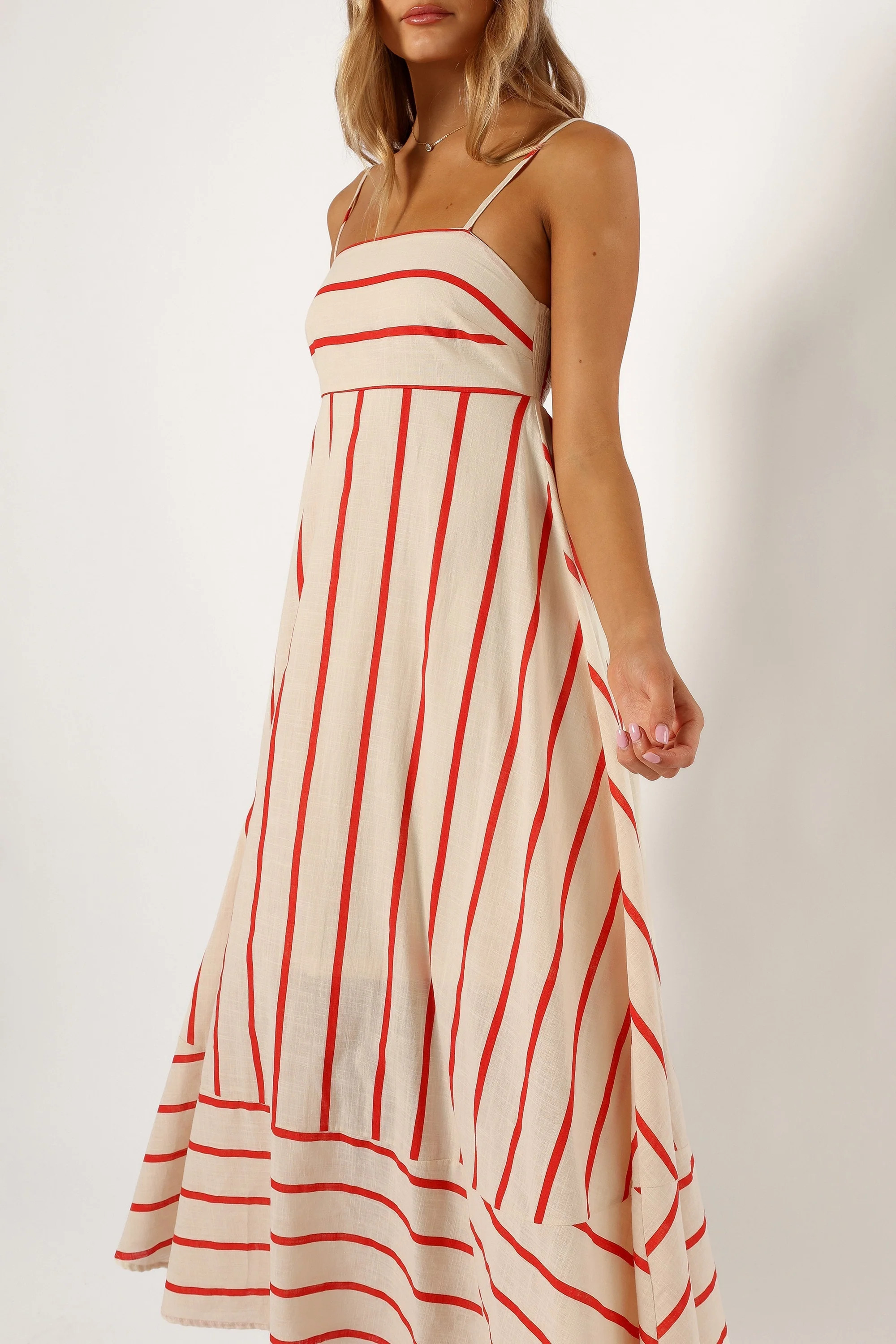 Brea Maxi Dress - Cream Stripe | Petal & Pup (US)