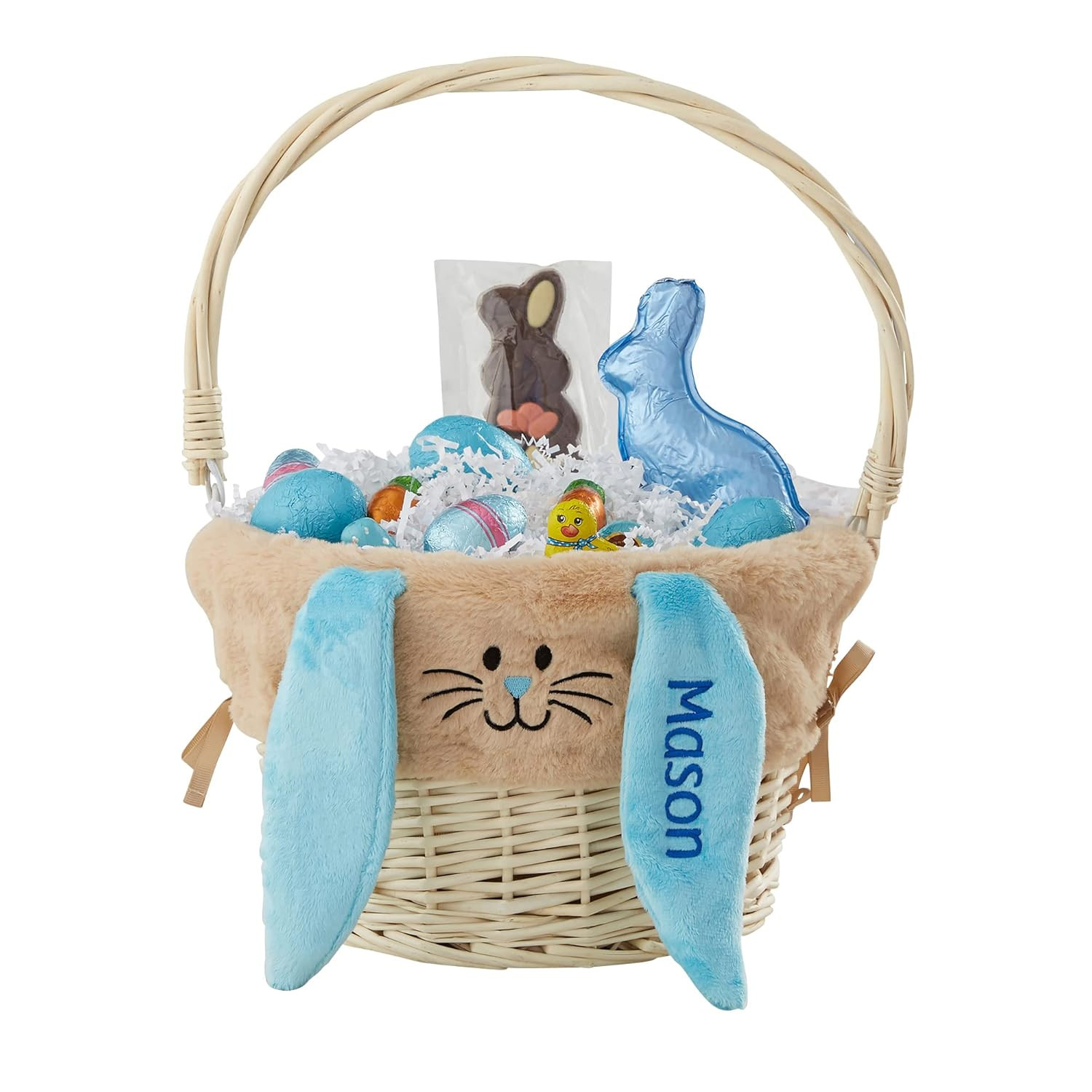 Personalization Universe Hand-Woven Easter Basket with Folding Handle & Personalized Bunny Liner ... | Amazon (US)