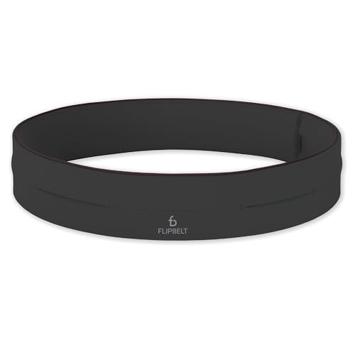 FlipBelt Classic Running Belt for Phone and Small Accessories, Exercise Waist Pouch for Women and Men, XS, Carbon | Amazon (US)