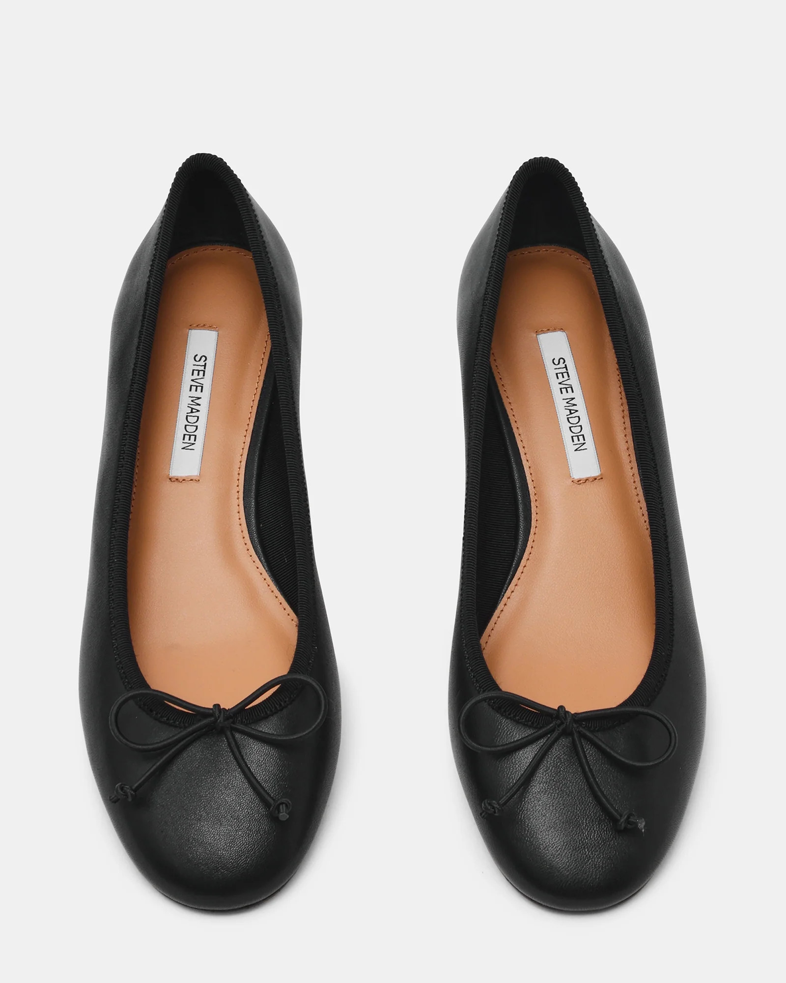 STEFFI Black Leather Ballet Bow Women's Block Heel | Steve Madden (US)
